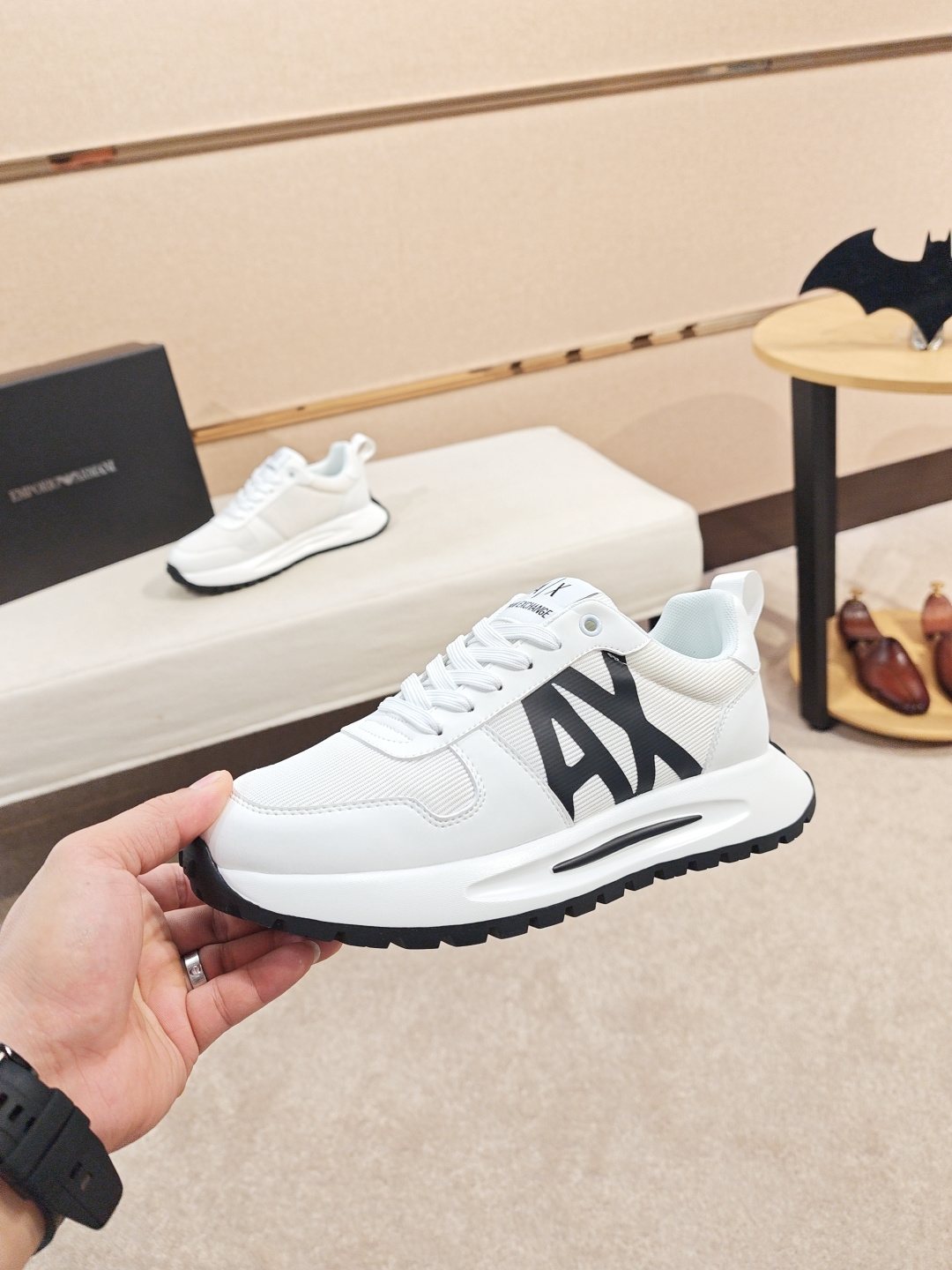 Armani A|X Graphic Lace-Up Sneakers — model