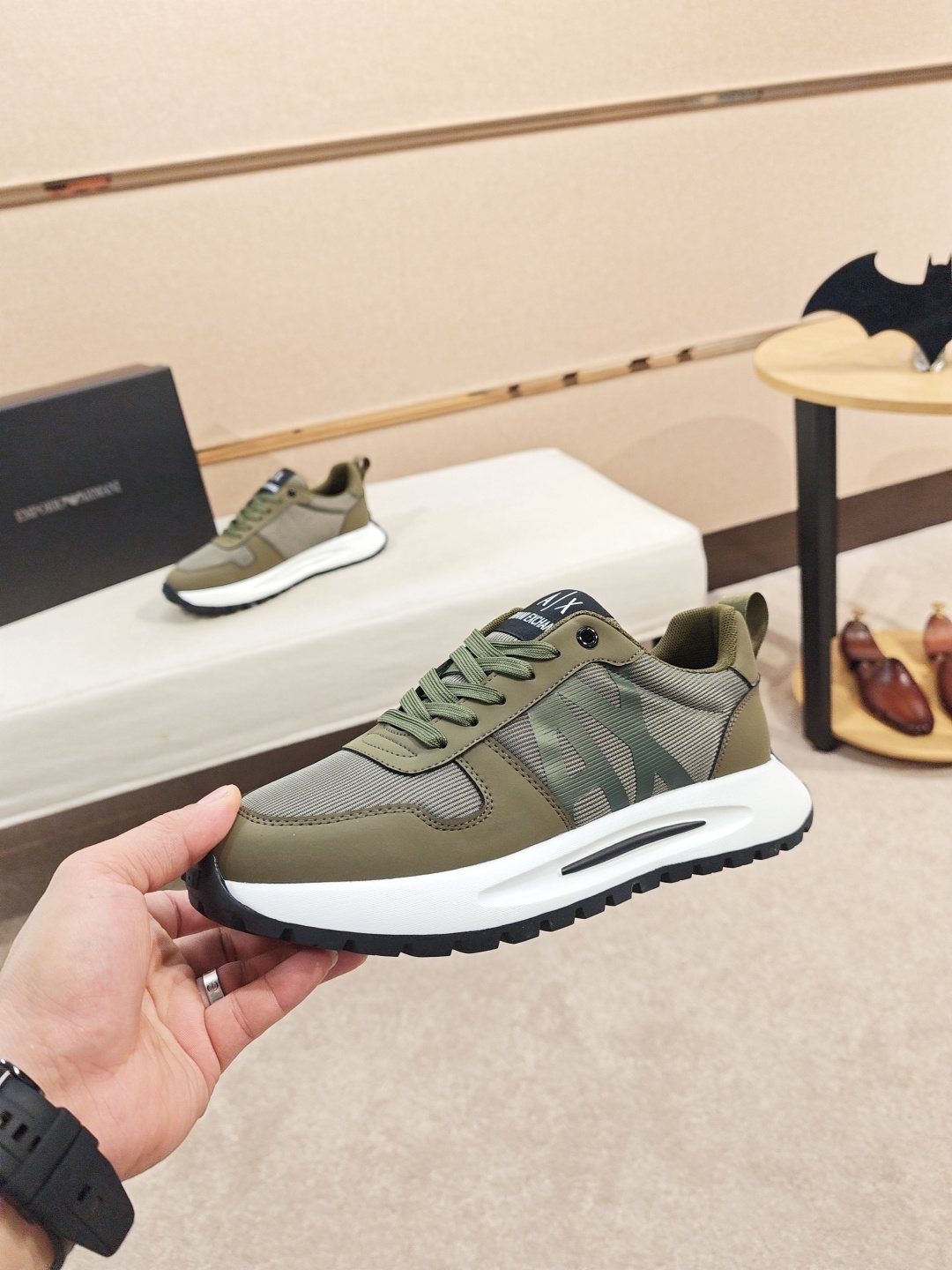 Armani A|X Graphic Lace-Up Sneakers — model