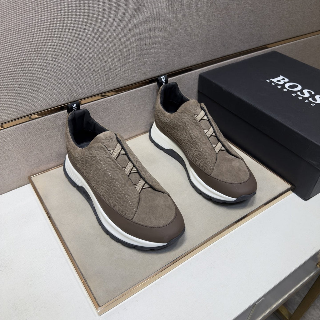 BOSS Patterned Slip-On-Style Sneakers — front