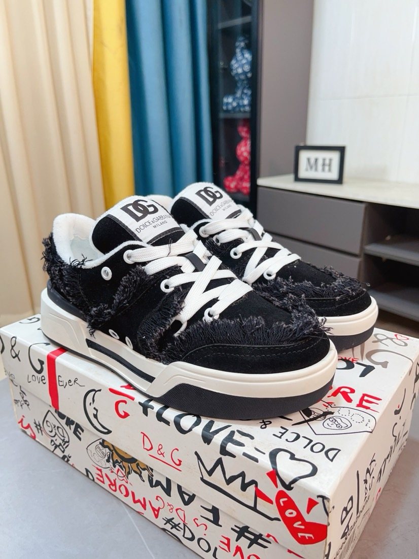 Dolce & Gabbana Contrast-Trim Low-Top Sneakers — front