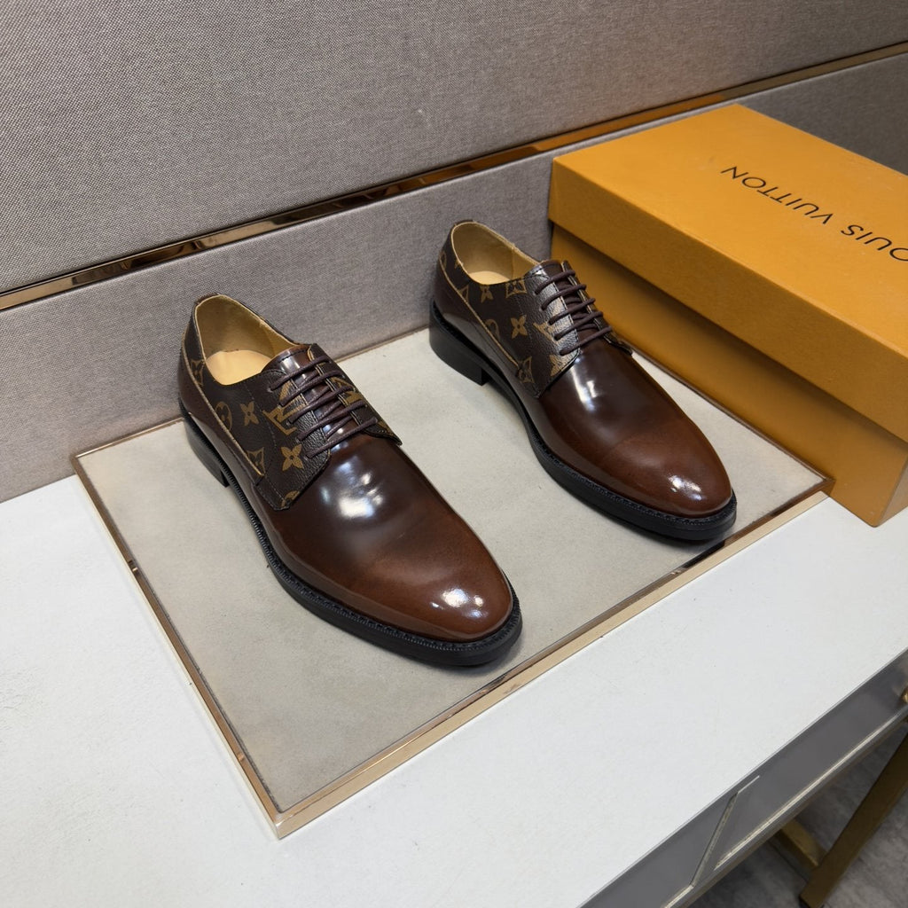 Louis Vuitton Patterned-Panel Lace-Up Dress Shoes — hero