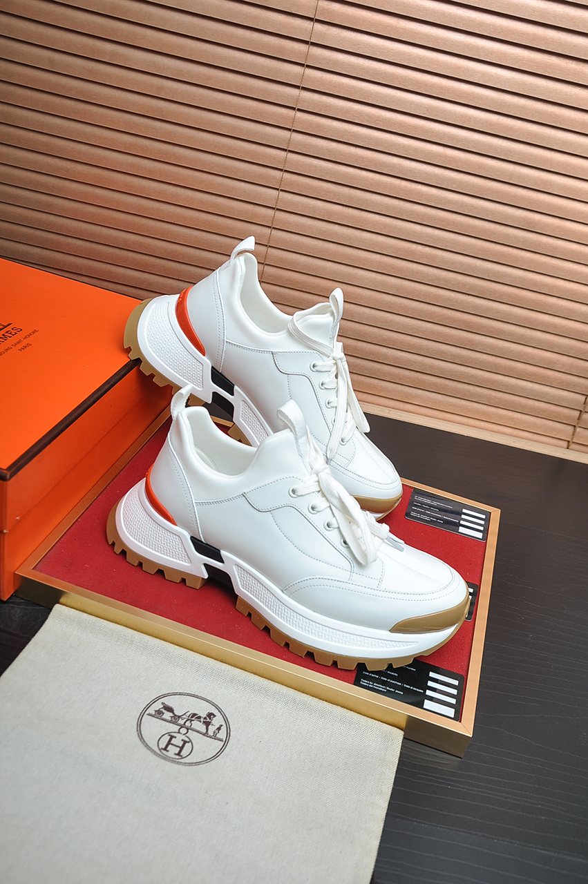 Hermès Paneled Chunky Sneakers — front