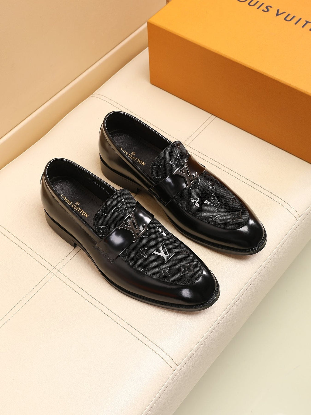Louis Vuitton Patterned Vamp Loafers — front