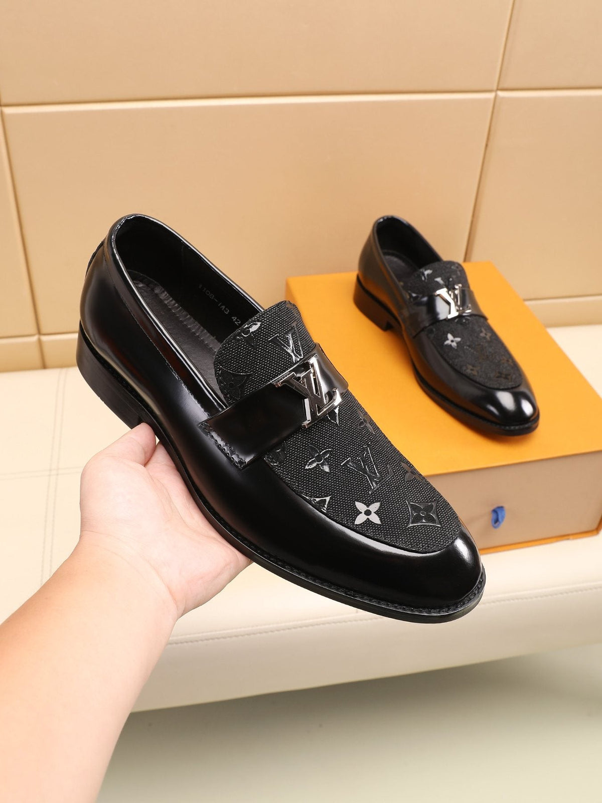 Louis Vuitton Patterned Vamp Loafers — front