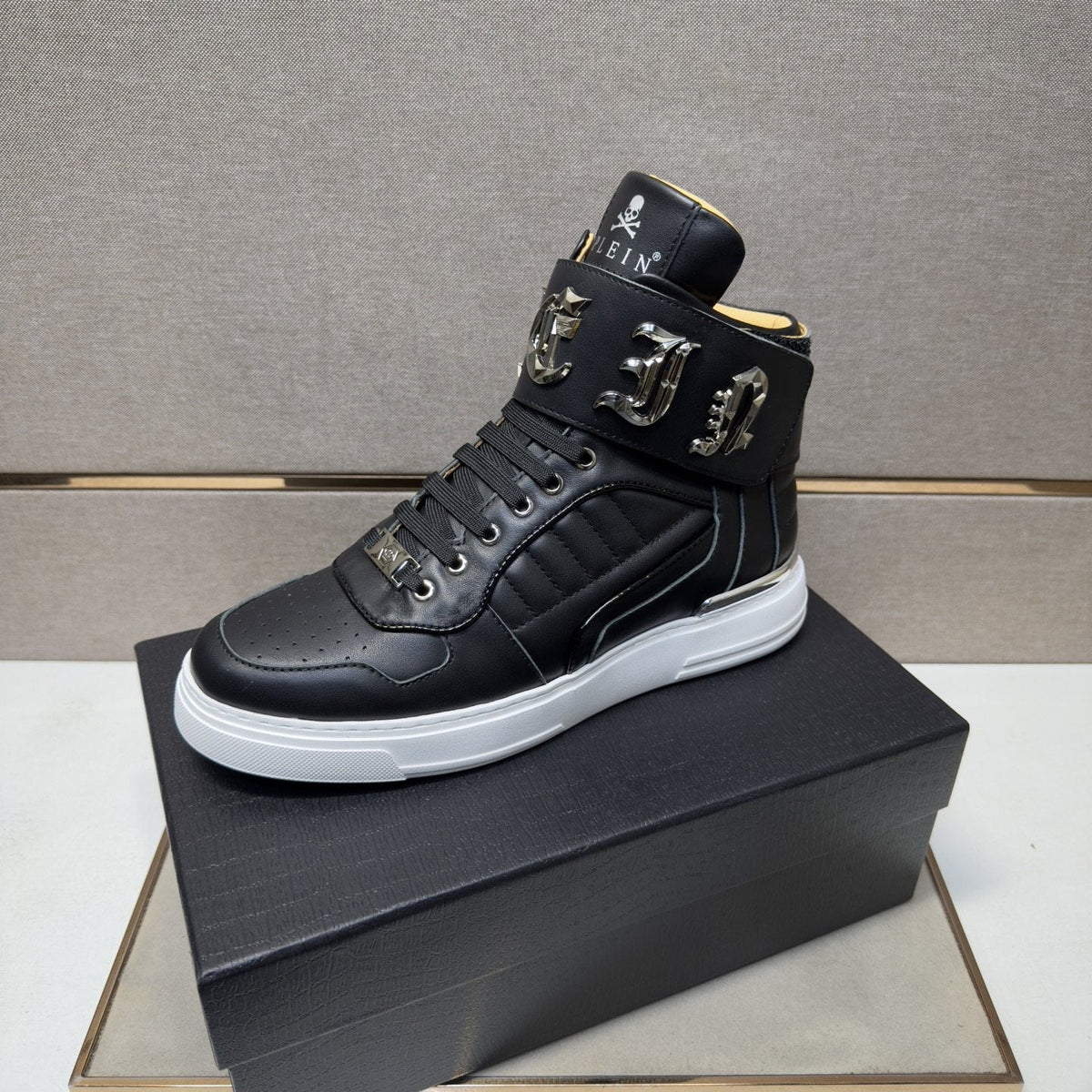 Philipp Plein Buckle-Strap High-Top Sneakers — hero