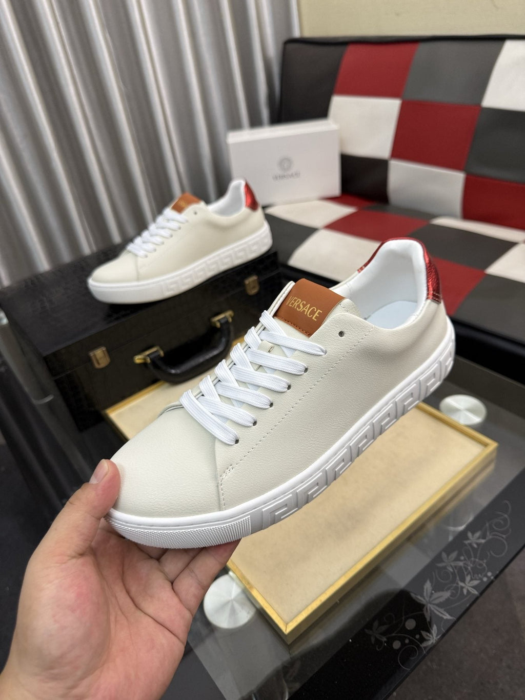 Versace Low-Top Lace-Up Sneakers — front