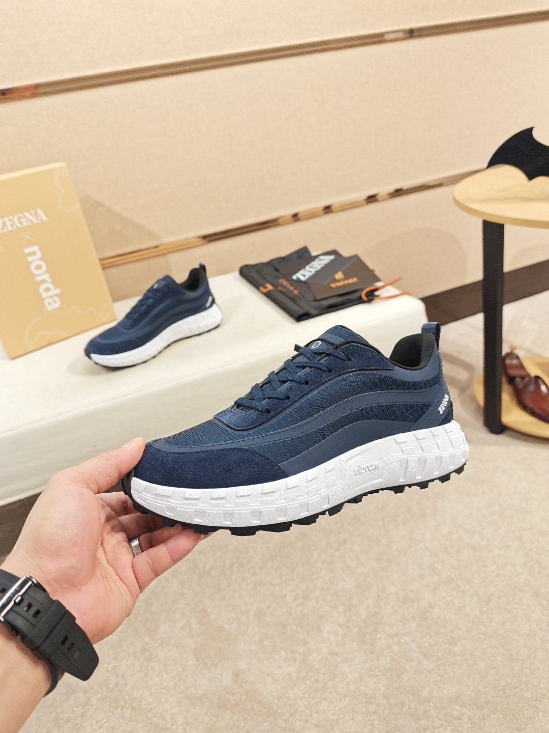 ZEGNA Paneled Low-Top Sneakers — model