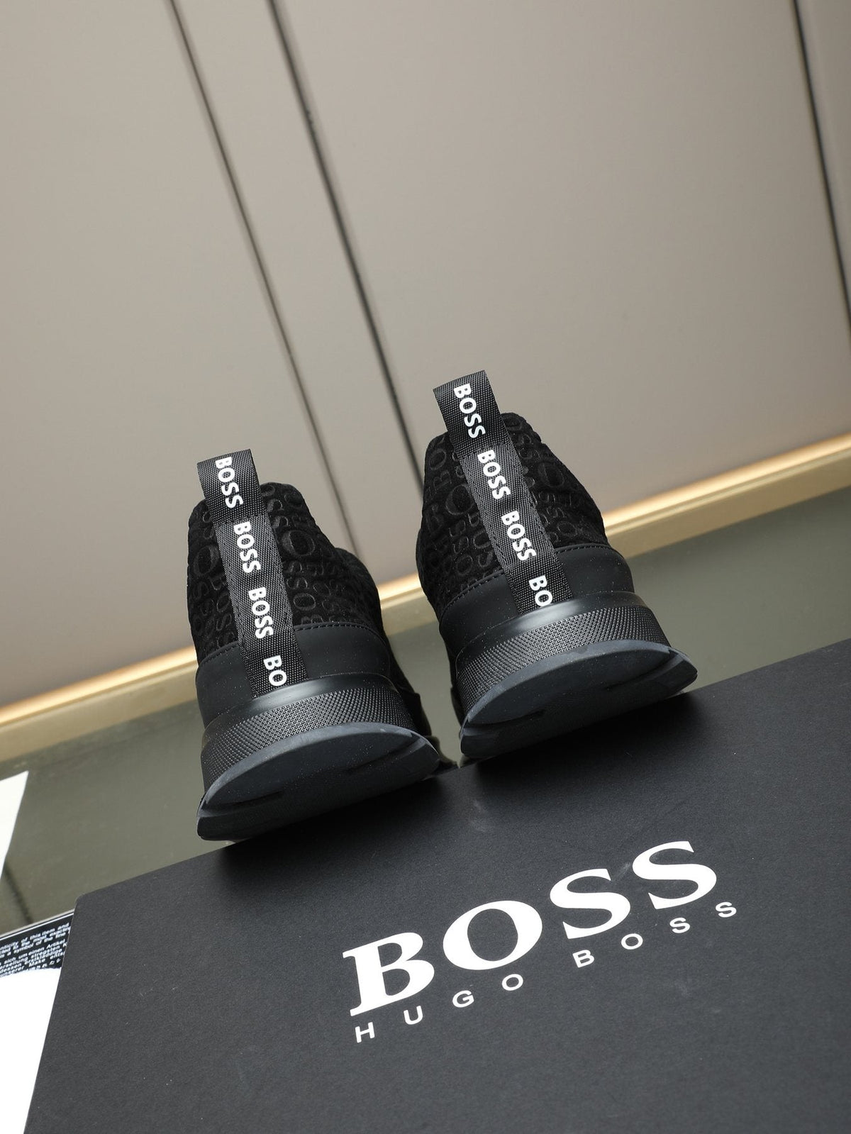 Hugo Boss Men's Textured Thick-Sole Slip-On Sneakers — side