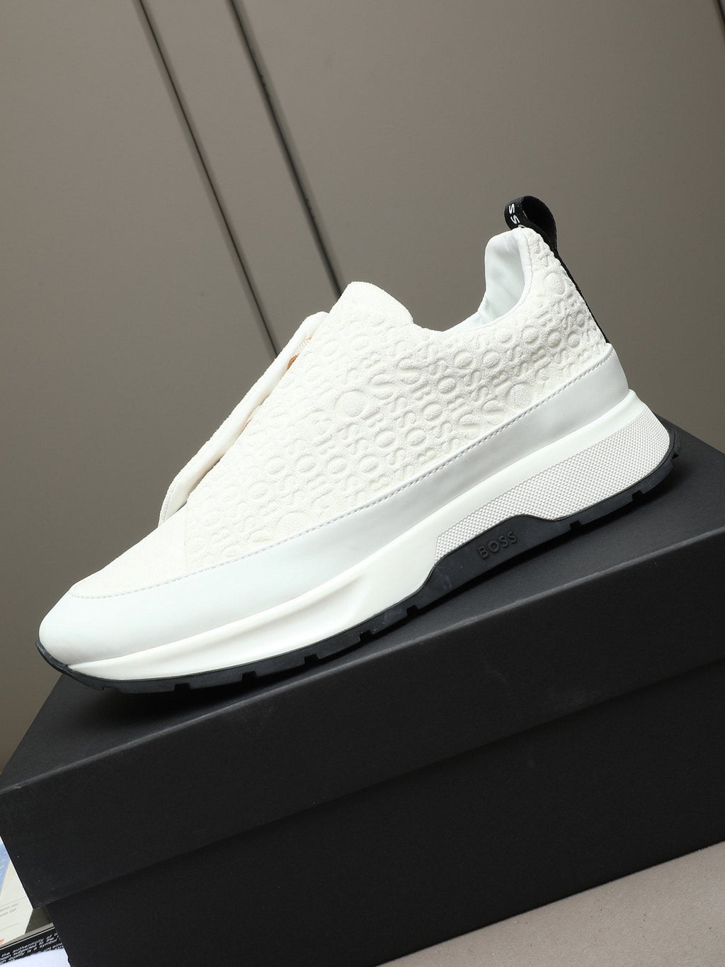 Hugo Boss Men's Textured Thick-Sole Slip-On Sneakers — hero