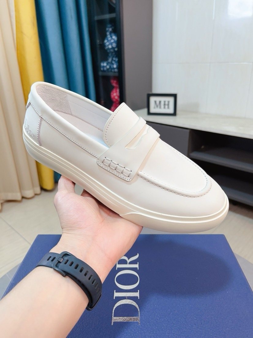 Dior Contrast-Sole Strap Loafers — model