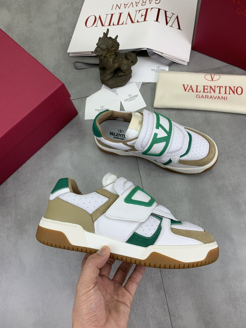 Valentino Double-Strap Low-Top Sneakers — model