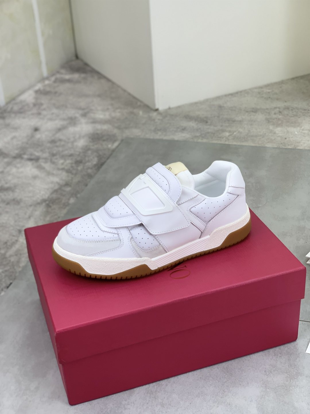 Valentino Double-Strap Low-Top Sneakers — side