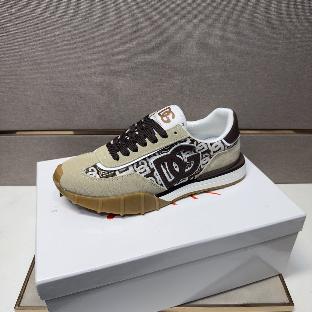 Dolce & Gabbana Patterned Panel Low-Top Sneakers — front