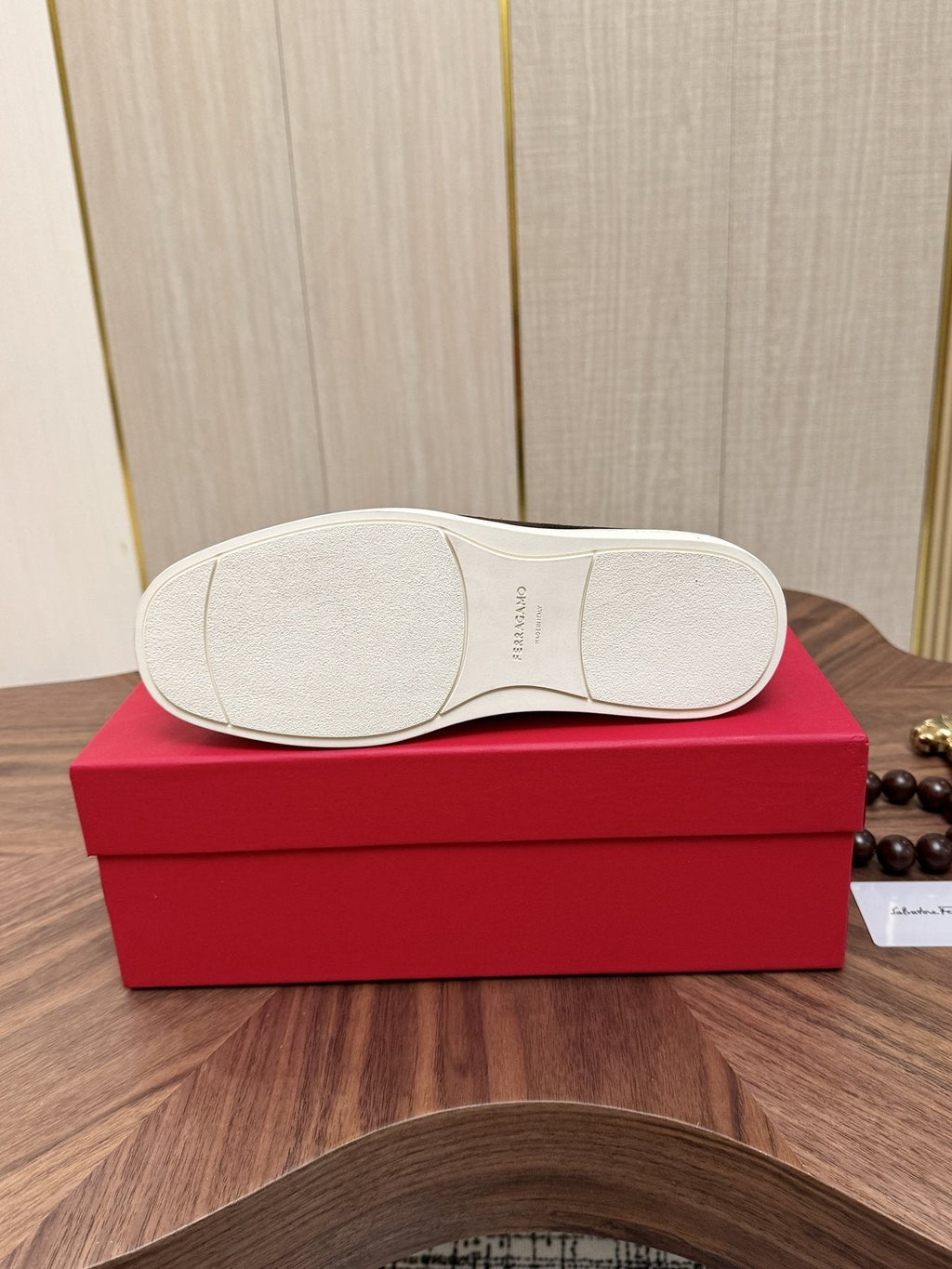 Salvatore Ferragamo Men's Strap-Detail Slip-On Shoes — detail