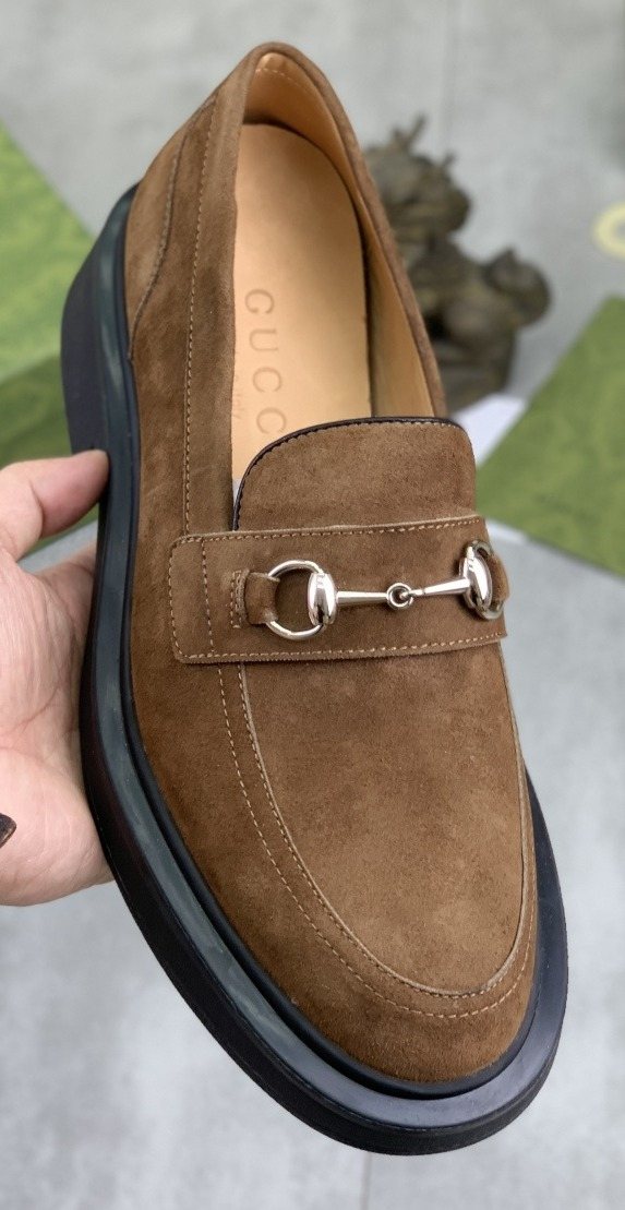 Gucci Men's Metal-Bit Loafers — front