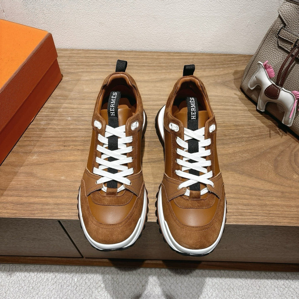 Hermès Paneled Low-Top Sneakers — front
