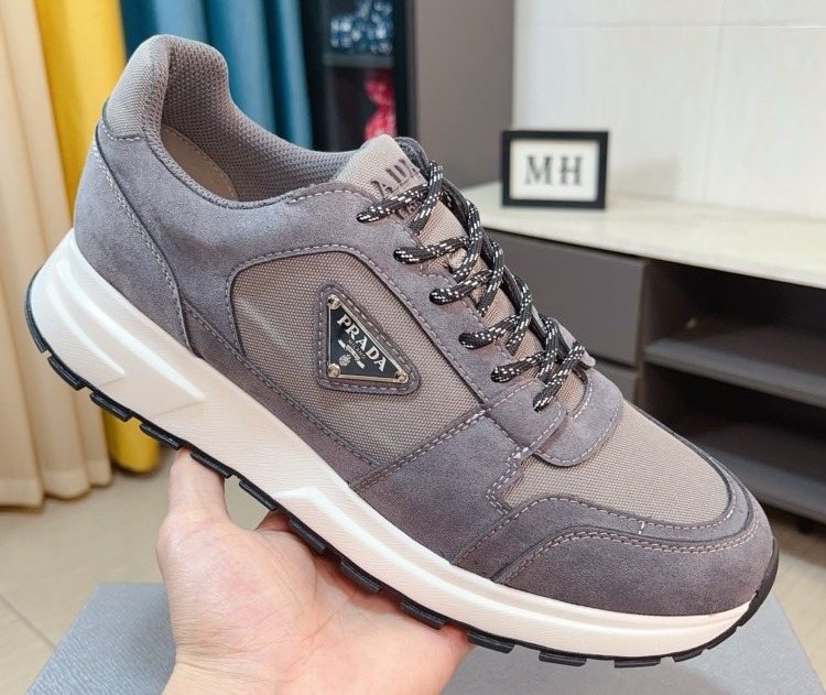 Prada Men's Paneled Low-Top Sneakers — front