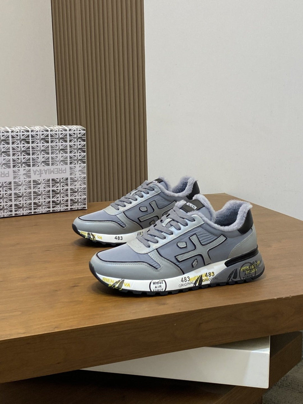 Premiata Graphic Side Lace-Up Sneakers — front
