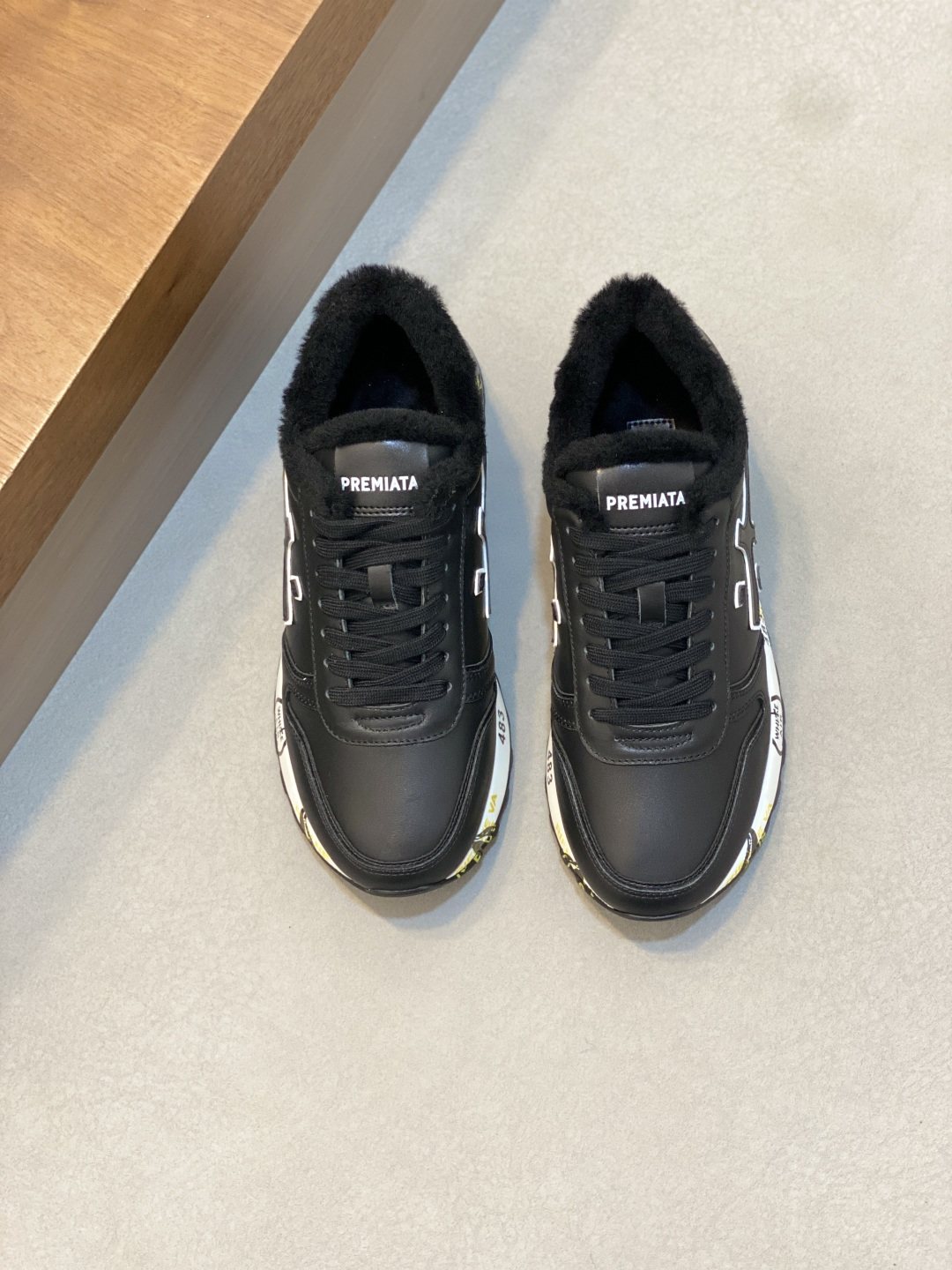 Premiata Graphic Side Lace-Up Sneakers — front
