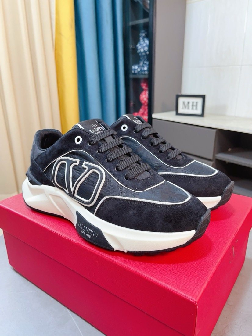 Valentino Paneled Low-Top Sneakers — front