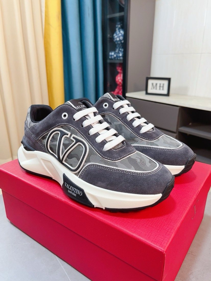 Valentino Paneled Low-Top Sneakers — front